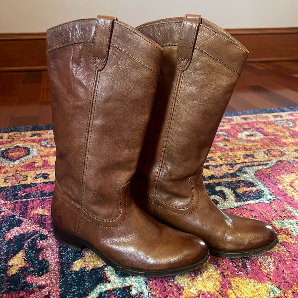 Frye Women's Brown Cognac Riding Pull-On Boots